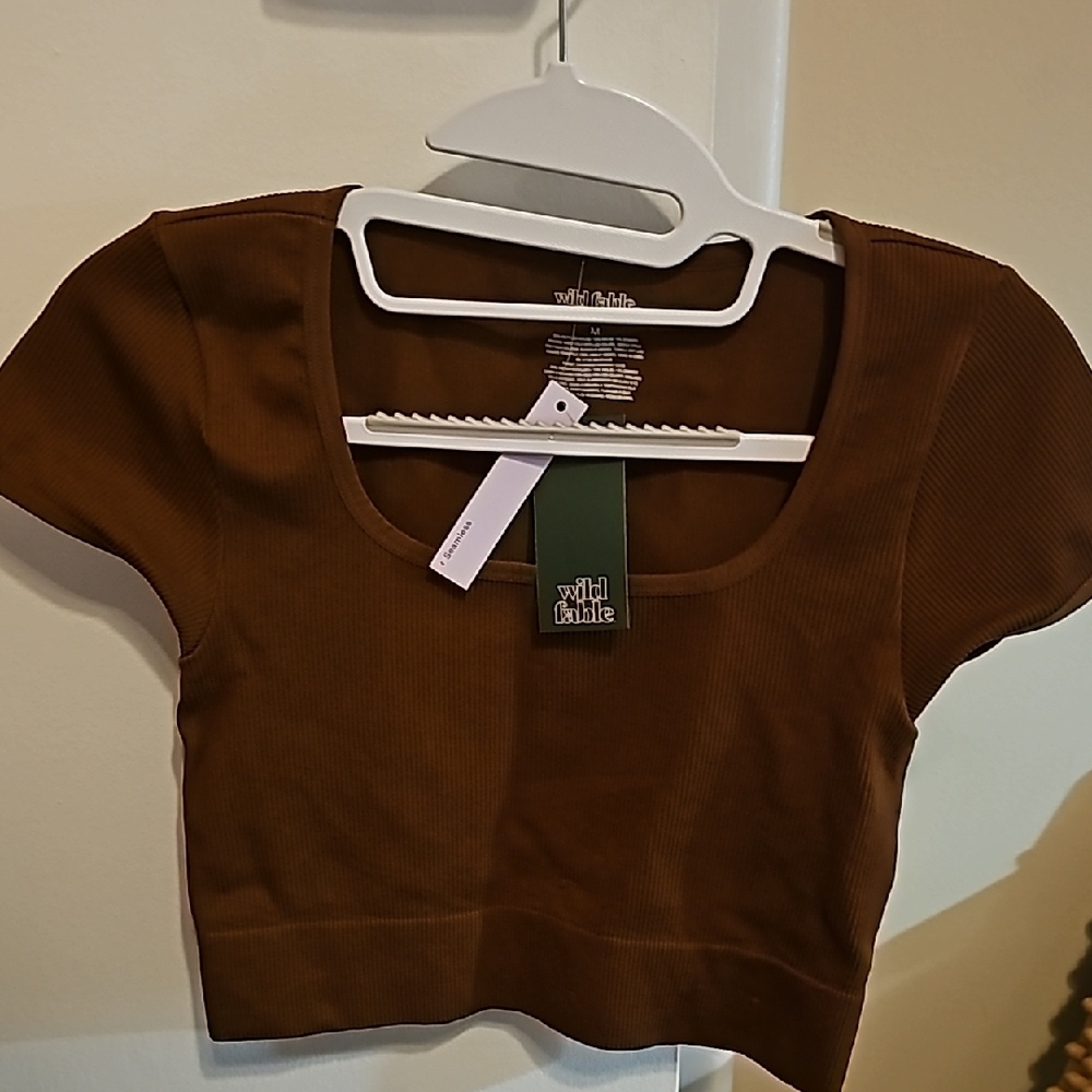 Wild Fable Brown Ribbed Women's Top NWT